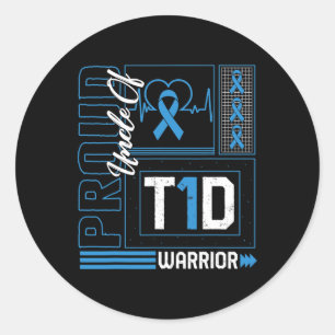 Adesivo Redondo Tio Orgulhoso Do Guerreiro T1d Diabetes Awarene