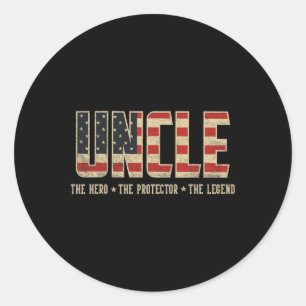 Adesivo Redondo Tio Protector Hero Legend Usa Flag Tio Padre
