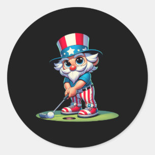 Adesivo Redondo Tio Sam de golfe EUA América 4 de julho Independên