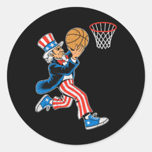 Adesivo Redondo Tio Sam Esboço Bandeira Americana Esporte EUA 4 De