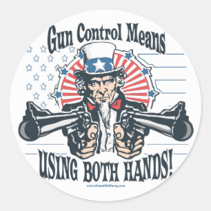 Adesivo Redondo Tio Sam Gun Control Sticker