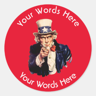 Adesivo Redondo Tio Sam Personalizado