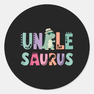 Adesivo Redondo Tio Saurus Pai Dinossauro Aniversário de 3 anos T-