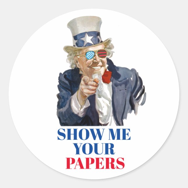 Adesivo Redondo Tio Scam (Frente)