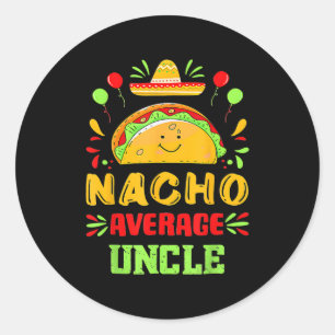 Adesivo Redondo Tio Sombrero de Nacho Médio Engraçado Cinco De May