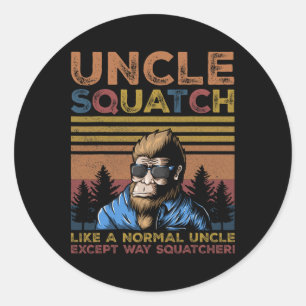 Adesivo Redondo Tio Squatch - Tio Pé Grande Dia dos Pais Yeti Sasq