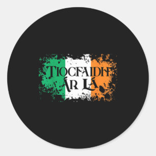 Adesivo Redondo Tiocfaidh Ar La Vintage Irlanda Bandeira Irlandesa