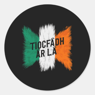 Adesivo Redondo Tiocfaidh Ar La Vintage Irlanda Bandeira Irlandesa