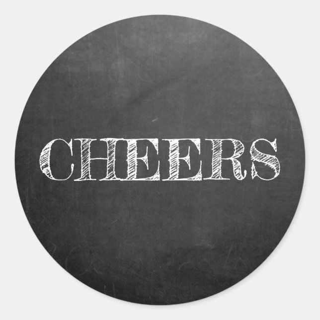 Adesivo Redondo Típica de chalboard preto e branco (Frente)