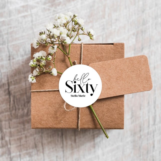 Adesivo Redondo Típica mínima moderna — 60 anos (Criador carregado)