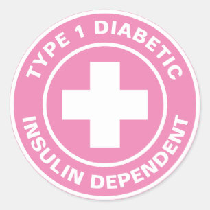 Adesivo Redondo Tipo 1 Diabetes Insulina dependente Diabetes Medic