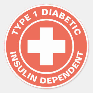 Adesivo Redondo Tipo 1 Diabetes Insulina dependente Diabetes Medic