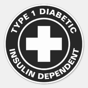 Adesivo Redondo Tipo 1 Diabetes Insulina dependente Diabetes Medic