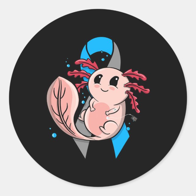 Adesivo Redondo Tipo 1 Diabetes T1D Sensibilização Insulina Axolot (Frente)