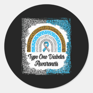 Adesivo Redondo Tipo 1 Sensibilização para a Diabetes Branqueada R