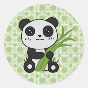 Adesivo Redondo Tipo de tela de algodão a panda