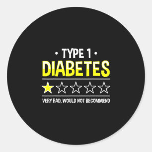 Adesivo Redondo Tipo engraçado diabetes tipo 1 humor uma estrela