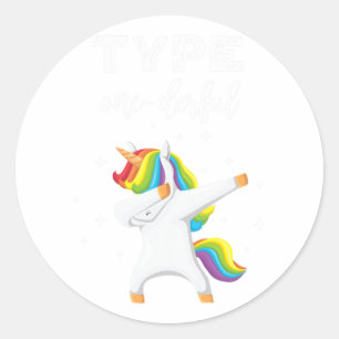 Adesivo Redondo Tipo Maravilhoso Dabbing Unicorn Diabetes Consciên
