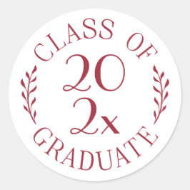 Adesivo Redondo Tipografia Branca de Borgonha Formando de Classe d