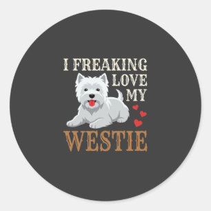 Adesivo Redondo Tipografia de Amor ao Cão Westie