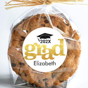 Adesivo Redondo Tipografia de Folha de Ouro Branca