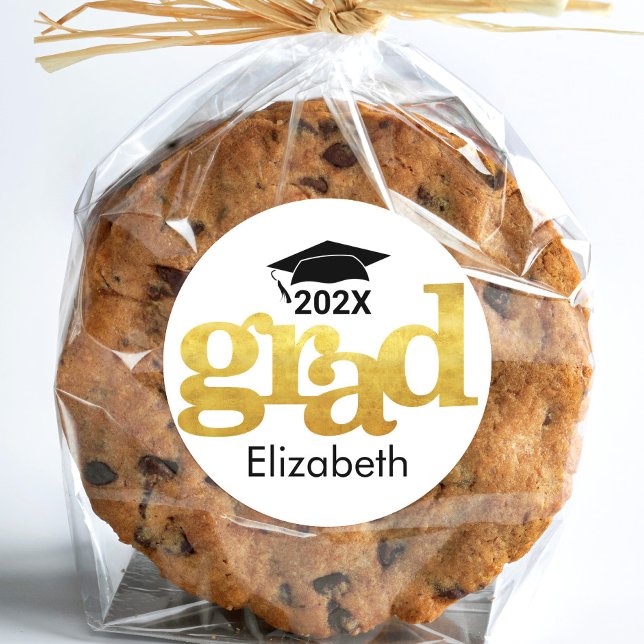 Adesivo Redondo Tipografia de Folha de Ouro Branca (Criador carregado)