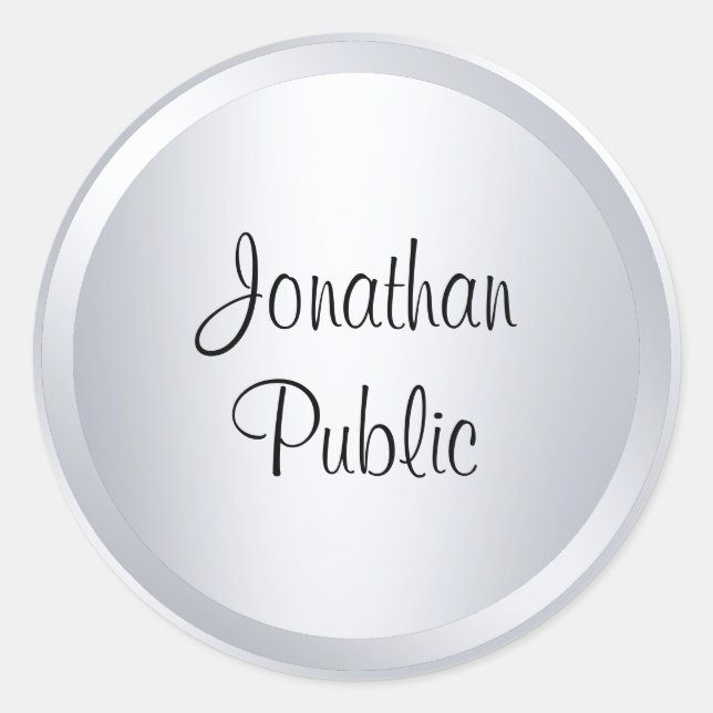 Adesivo Redondo Tipografia de Modelo personalizada de aparência mo (Frente)