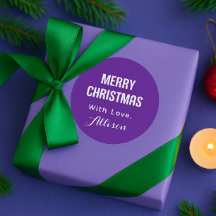 Adesivo Redondo Tipografia de Natal Minimal Simples Moderna Chic