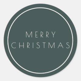 Adesivo Redondo Tipografia de Natal Verde Minimalista