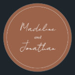 Adesivo Redondo Tipografia de Roteiro Manuscrito Terracota Simples<br><div class="desc">Adesivo Redondo Clássico Tipografia de Roteiro Manuscrito Terracota Simples</div>