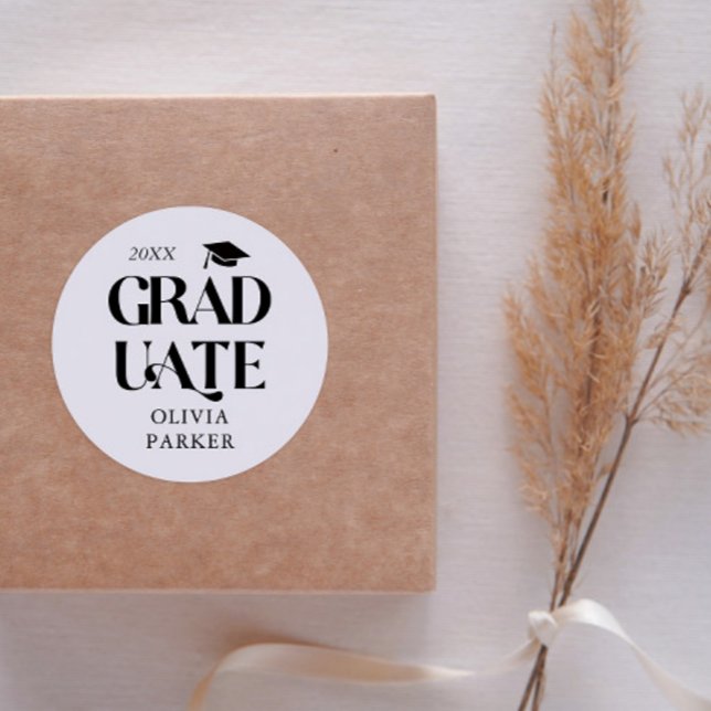 Adesivo Redondo Tipografia do Formando Negrito Branca (Criador carregado)