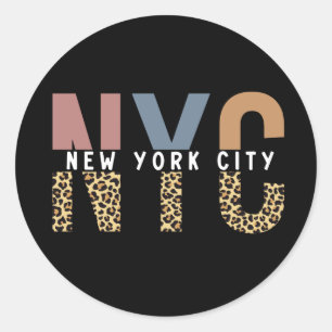 Adesivo Redondo Tipografia do impressão Chita Nova Iorque NYC