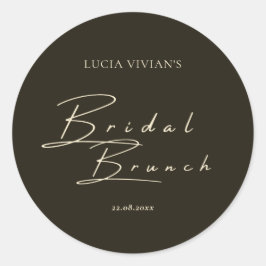 Adesivo Redondo Tipografia e Caligrafia Verde Escuro Moderna