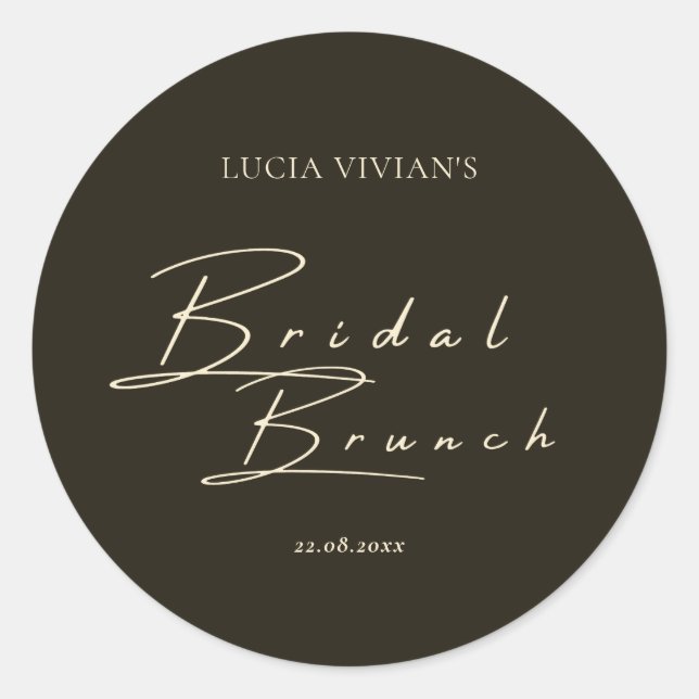 Adesivo Redondo Tipografia e Caligrafia Verde Escuro Moderna (Frente)