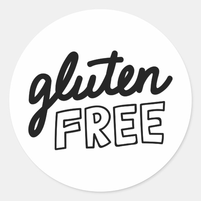 Adesivo Redondo Tipografia Gratuita Gluten (Frente)