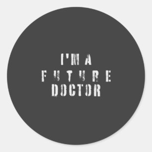 Adesivo Redondo Tipografia Grunge de Futuro Médico Design