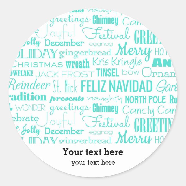 Adesivo Redondo Tipografia Holidays Season (Frente)