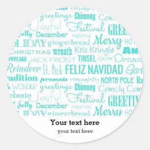 Adesivo Redondo Tipografia Holidays Season
