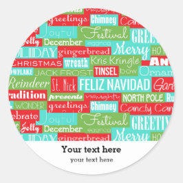 Adesivo Redondo Tipografia Holidays Season