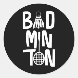Adesivo Redondo Tipografia legal De Badminton Com Embalagem De Bad