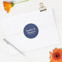 Tipografia Moderna e Negrito Casamento Azul-Navy