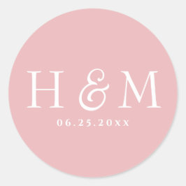 Adesivo Redondo Tipografia Monogramada Simples e Elegante para Cas