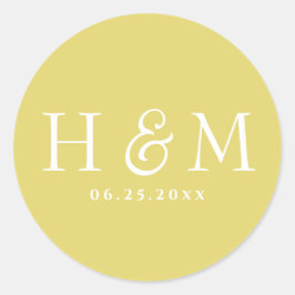 Adesivo Redondo Tipografia Monogramada Simples e Elegante para Cas