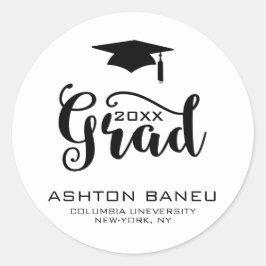 Adesivo Redondo Tipografia Negra Moderna - Graduação