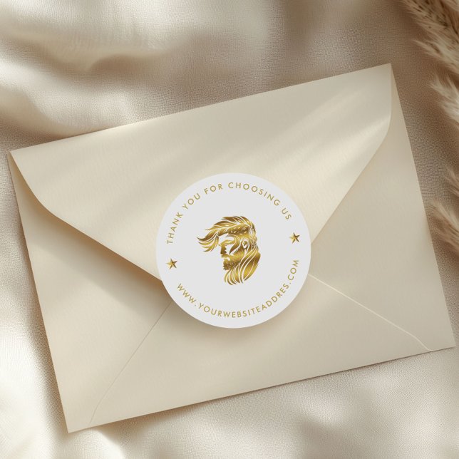 Adesivo Redondo Tipografia Personalizada do Logotipo de Barber Per (Criador carregado)