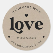 Tipografia Retro Feita à Mão com Amor Kraft 