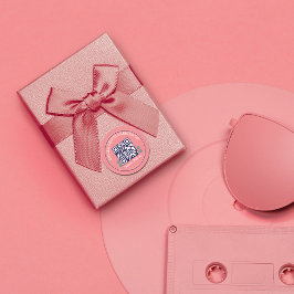 Adesivo Redondo Tipografia Retroativa Mídia Social Código QR