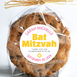 Adesivo Redondo Tipografia Rosa Quente Amarelo Bat Mitzvah Legal<br><div class="desc">Tenha orgulho, alegria e mostre este marco do seu Bat Mitzvah favorito! Use este pop ousado, adesivo personalizado para adicionar a seu dia especial. Diversão, groovy, ousada cor-de-rosa-quente, cinza amarela e escura, a tipografia moderna sans serif e Star of David sobrepõem um fundo branco limpo. Personalize o texto personalizado com...</div>