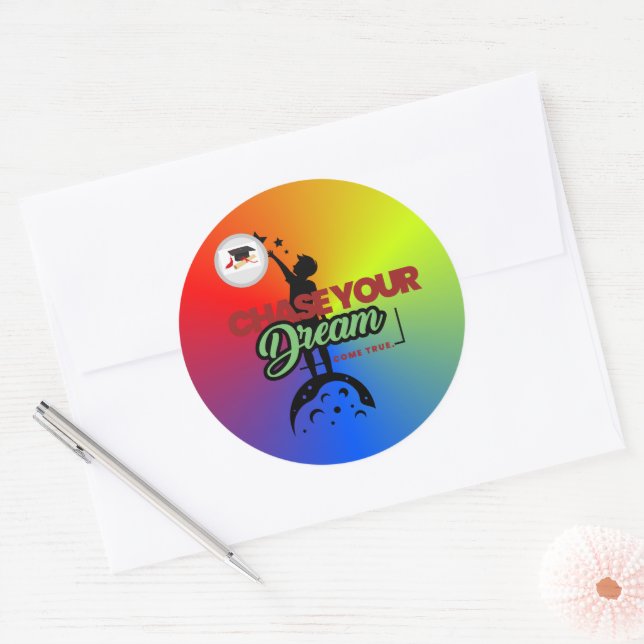 Adesivo Redondo tipografia verde preta (Envelope)