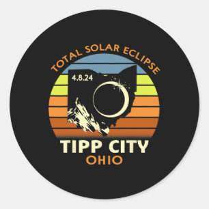 Adesivo Redondo Tipp City Ohio Total Solar Eclipse 2024